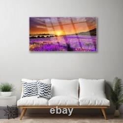 Glass print Wall art 100x50 Image Picture Sun Meadow Flowers Nature