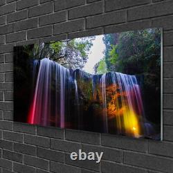 Glass print Wall art 100x50 Image Picture Waterfall Nature