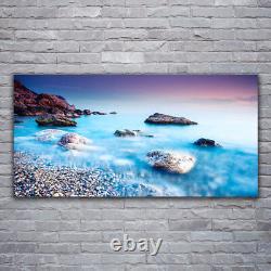 Glass print Wall art 120x60 Image Picture Sea Stones Beach Landscape