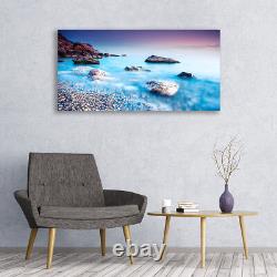 Glass print Wall art 120x60 Image Picture Sea Stones Beach Landscape