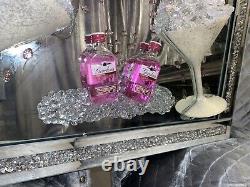 Gordons Pink Mini Gin Glasses 3D Glitter Art Mirror Picture