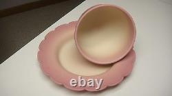 Gorgeous Antique Pink Burmese Satin Glass Butter Dish With Dome