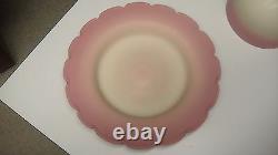 Gorgeous Antique Pink Burmese Satin Glass Butter Dish With Dome