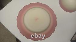 Gorgeous Antique Pink Burmese Satin Glass Butter Dish With Dome