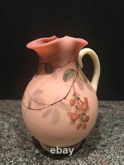 Gorgeous Webb Burmese Decorated Berries & Leaves Pitcher