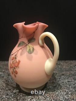 Gorgeous Webb Burmese Decorated Berries & Leaves Pitcher