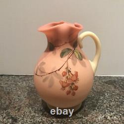 Gorgeous Webb Burmese Decorated Berries & Leaves Pitcher