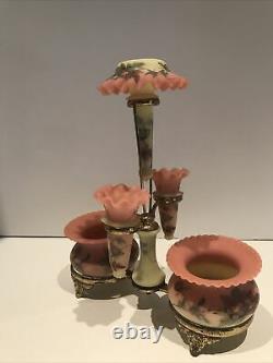 Gorgeous Webb/ Burmese Hawthorn Decorated 6 pc Epergne