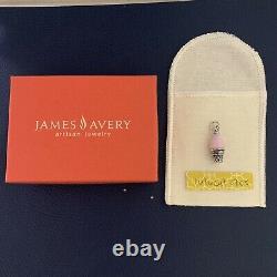 HTF Retired James Avery 925 Silver Pink Ice Cream Cone Glass Art Finial Charm