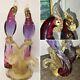 HUGE 18 ALFREDO BARBINI MURANO C1950s 2 Parrots Bird GLASS FIGURINE GOLD 6.5kg