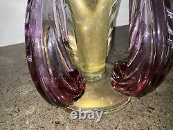 HUGE 18 ALFREDO BARBINI MURANO C1950s 2 Parrots Bird GLASS FIGURINE GOLD 6.5kg