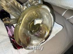HUGE 18 ALFREDO BARBINI MURANO C1950s 2 Parrots Bird GLASS FIGURINE GOLD 6.5kg