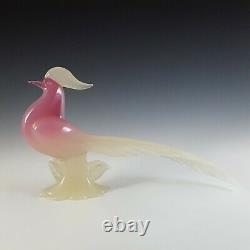 HUGE Archimede Seguso Alabastro Pink Murano Glass Bird