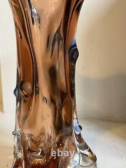 HUGE Mstisov'Niagara' range vase by Karel Zemek Pink & blue 33cm tall