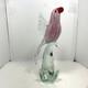 Hand Blown Art Glass Pink Red White COCKATOO PARROT BIRD 11 Designed in Murano