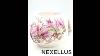 Handpainted Glass Vase Painted Pink Flowers Art Glass Round Vase Interior Design Home Room De