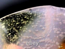 Harrach Victorian Pink Opalescent & Gold Art Glass Floriform Vase w Silver Mica