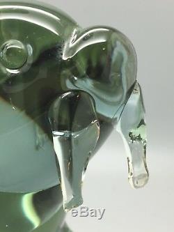 Heavy Collectable Alexandrite Murano Art Glass Walrus Sculpture. Colour Change