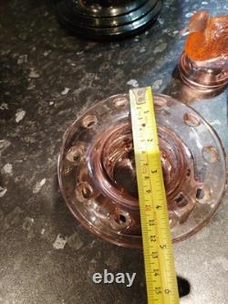 Heisey Art Deco Extremely Rare Pink Flamingo 3 Piece Sitting Duck Float Bowlset