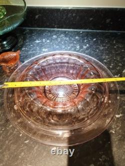 Heisey Art Deco Extremely Rare Pink Flamingo 3 Piece Sitting Duck Float Bowlset