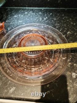 Heisey Art Deco Extremely Rare Pink Flamingo 3 Piece Sitting Duck Float Bowlset