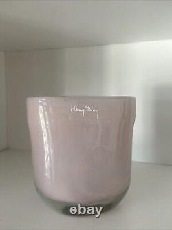 Henry Dean Belgian Signed Blown Pink Art Glass Vase