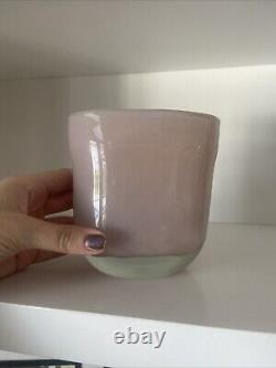 Henry Dean Belgian Signed Blown Pink Art Glass Vase