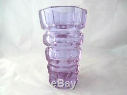 Hoffmann Moser faceted octagonal alexandrite glass vase