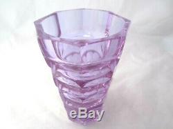 Hoffmann Moser faceted octagonal alexandrite glass vase