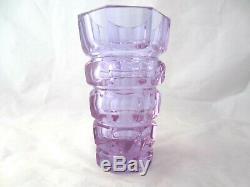 Hoffmann Moser faceted octagonal alexandrite glass vase