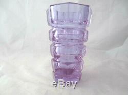 Hoffmann Moser faceted octagonal alexandrite glass vase