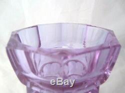 Hoffmann Moser faceted octagonal alexandrite glass vase