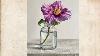 How To Paint A Transparent Glass Vase With Pink Flower Acrylic Painting