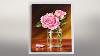 How To Paint Pink Rose In A Transparent Glass Vase Acrylic Painting