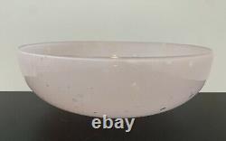 Huge 11.75 Signed Barbini Italian Murano Art Glass Bowl Pink Bubbles Blown Nr