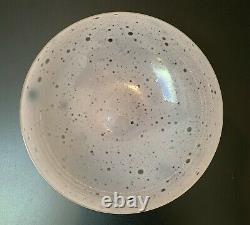 Huge 11.75 Signed Barbini Italian Murano Art Glass Bowl Pink Bubbles Blown Nr