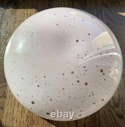 Huge 11.75 Signed Barbini Italian Murano Art Glass Bowl Pink Bubbles Blown Nr