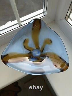 Huge Mstisov Czech Glass'Pizzicato' Bowl by Hana Machovska C1960's