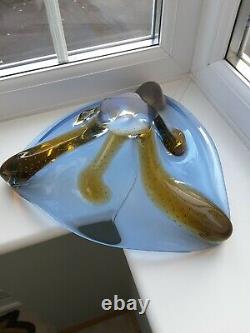 Huge Mstisov Czech Glass'Pizzicato' Bowl by Hana Machovska C1960's