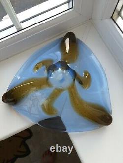 Huge Mstisov Czech Glass'Pizzicato' Bowl by Hana Machovska C1960's