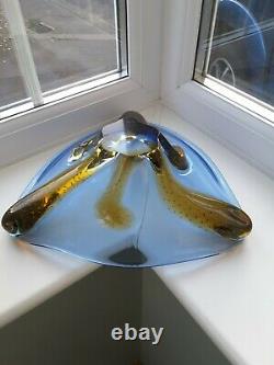 Huge Mstisov Czech Glass'Pizzicato' Bowl by Hana Machovska C1960's