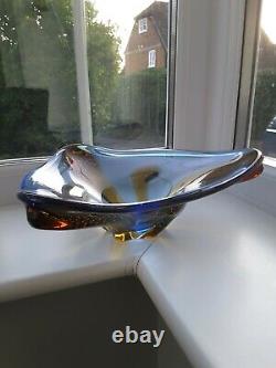 Huge Mstisov Czech Glass'Pizzicato' Bowl by Hana Machovska C1960's