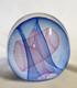 Huge Swirl Blue And pink Art Glass Paperweight Signed PA ART 97