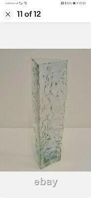 Huge Vintage Czech / Murano Neodymium/Alexandrite Textured Art Glass Vase