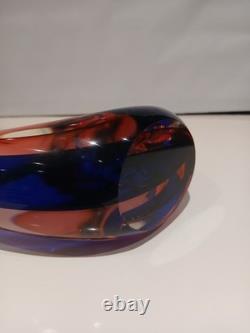 Huge! XL 16 Murano Archimede Seguso Pink Blue Sommerso Swan Bird Glass Figurine