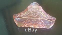 Impressive Lrg. Czech 1920's Pink Perfume Bottle Dauber Intact Art Deco