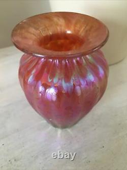 Iridescent art nouveau Glass Vase Pink-Gold Iridescent 3.5