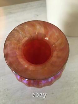 Iridescent art nouveau Glass Vase Pink-Gold Iridescent 3.5