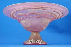 Iridescent pink Murano glass vase centerpiece 1900s attributed Glassworks Seguso