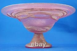 Iridescent pink Murano glass vase centerpiece 1900s attributed Glassworks Seguso